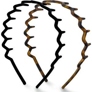 Women's Black/tort Non Slip Fashion Slicked Back Style Comfortable Comb Headband